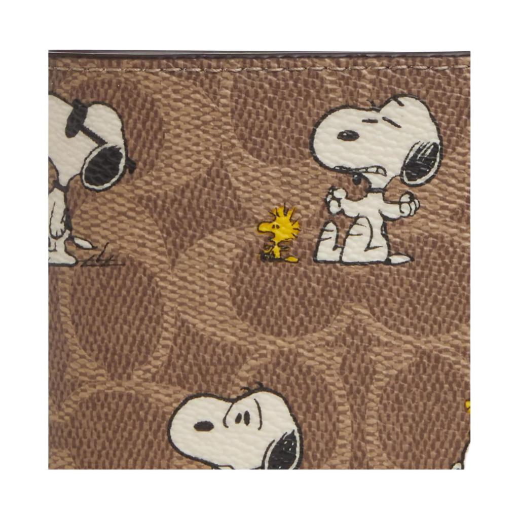 New COACH PEANUTS Snoopy, Collaboration Coated Canvas Wallet Mini Men's Brown CBK56-TAM