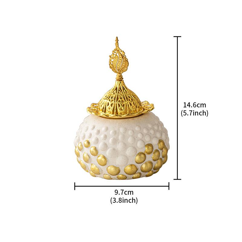 

Ceramics Spherulite Aroma Burner Incense Burner Aromatherapy Middle East Inspired Yoga Garden Camping Decorations for Home белый