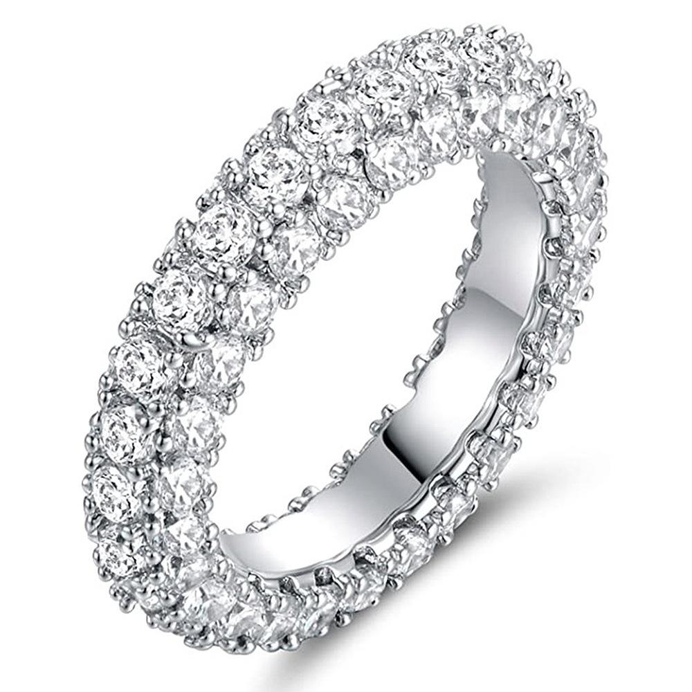Wholesale Eternity Band Promise ring 925 Sterling silver Diamond cz Engagement Wedding Rings for women Men Finger Party Jewelry