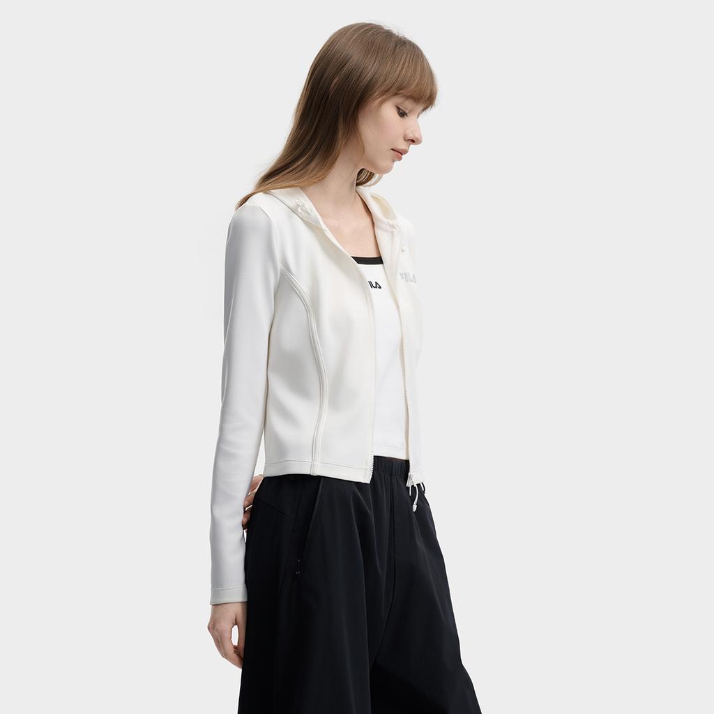 FILA Original Simple Fashion Classic Retro Sports Casual Versatile Comfortable Slim Short Hooded Knit Jacket Women jackets F11W629502FWT