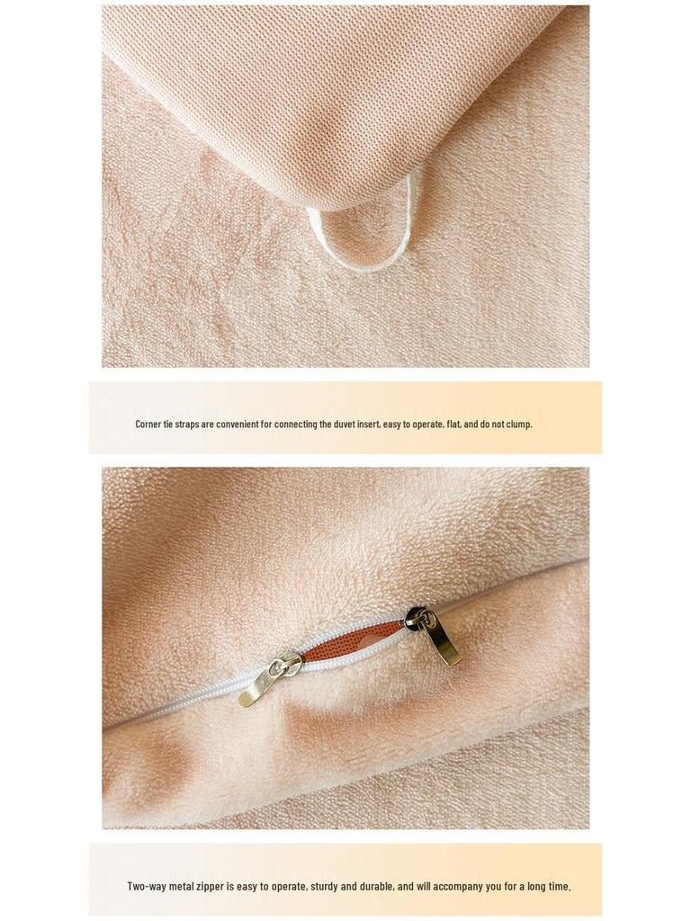 French Luxury Winter Fleece-Lined Velvet Bedding Set - Four-Piece High-Weight Double-Sided Fleece