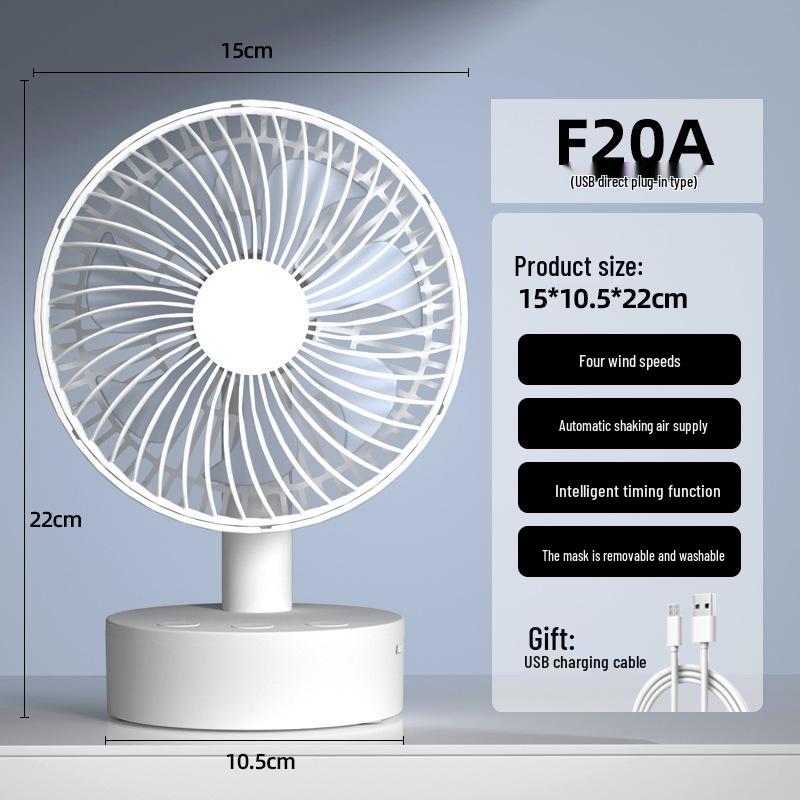 Cassidov 6-Zoll wiederaufladbarer USB-Oszillations-Schreibtischventilator mit langer Akkulaufzeit