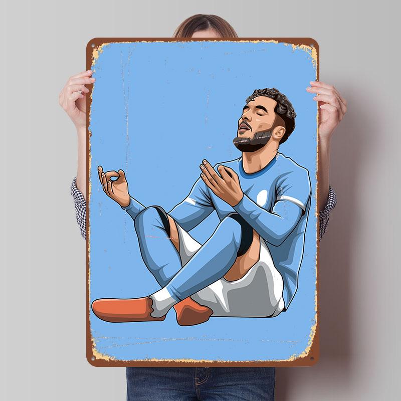 

Rayan Cherki Printed Poster Customized Wall Art Retro Vintage Metal Tin Signs for Home Room Decoration Gaming Bar Accessories 7.9x11.8In(20x30cm)