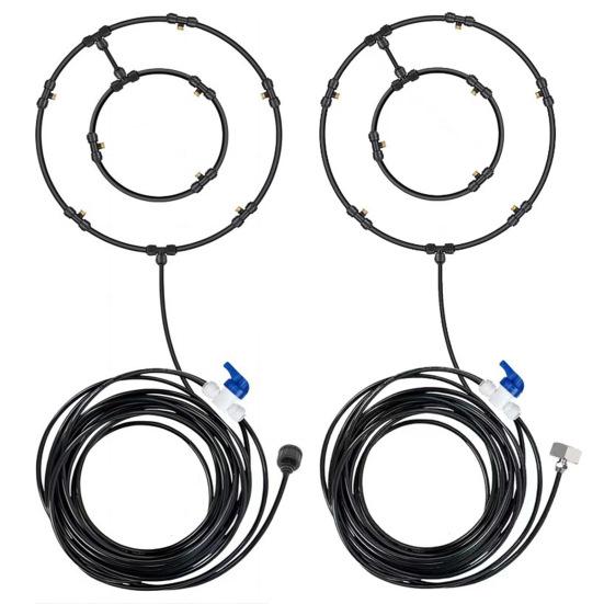 Chladicí postřikovač s odnímatelnými tryskami Sada pro zamlžení T-kusu Filtr Terasa Energeticky úsporný ventilátor