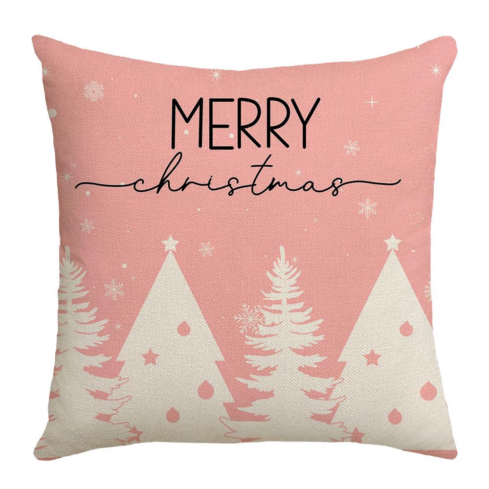 New Christmas Pillow Living Room Sofa Bedroom Balcony Pillow Single Sided Linen Home Pillow