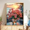 5d DIY Diamond Painting Cross Stitch Rose Flowers Diamond Embroidery Mosaic Full Round Drill Scenery Home Decor