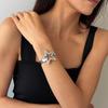 Cross-border Inlaid Diamond Star Open Bangle - Luxurious & Versatile Bracelet