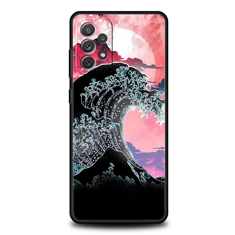 Phone Case For Samsung A13 A51 A71 A41 A31 A21S A11 A03S A12 A32 A52 A23 A33 A53 A73 5G Cover Golden Great Wave Kanagawa Surf