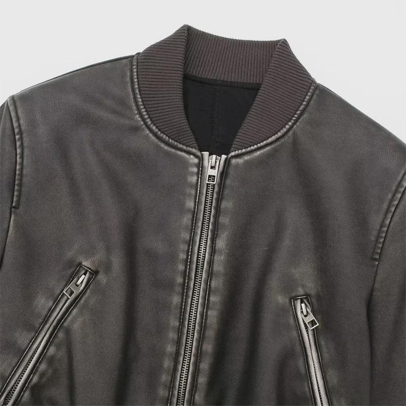 2023 Women's Imitation Leather Pilot Jacket - Spring/Autumn Motorcycle Cardigan