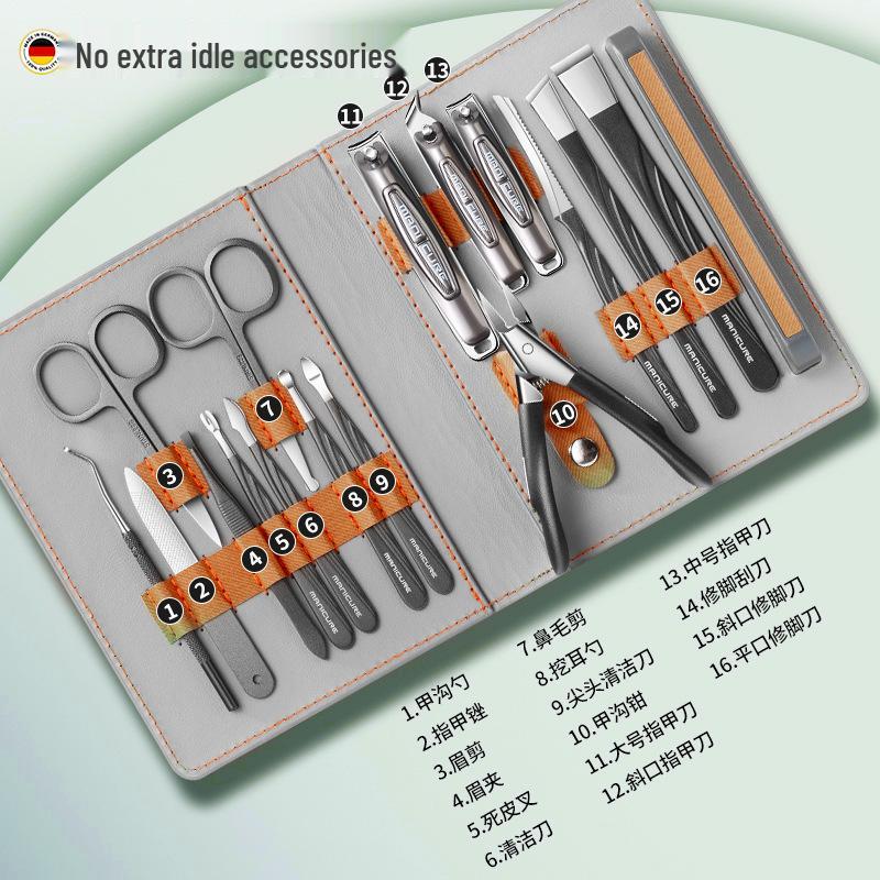 

Портативный черный набор кусачек для ногтей из нержавеющей стали - Инструменты для маникюра и педикюра