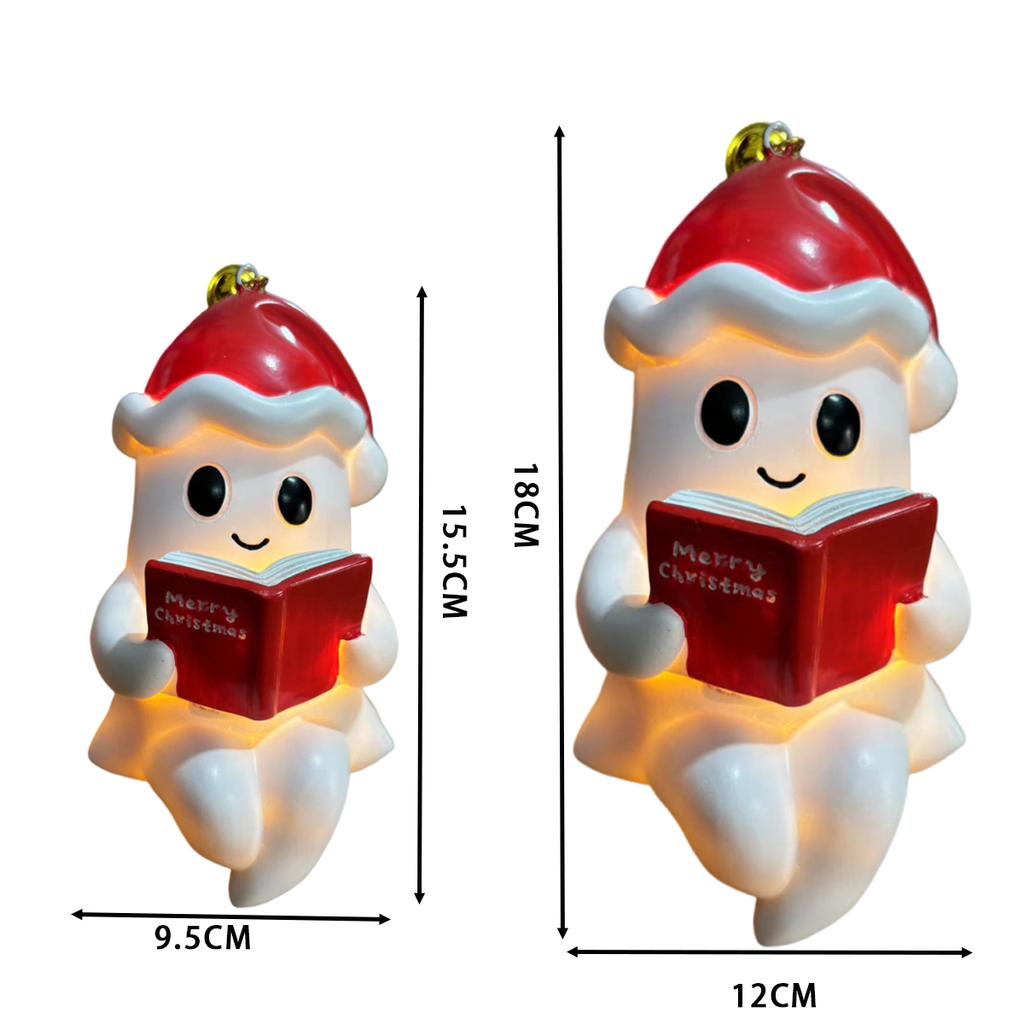 Cute Ghost Reading Book Lamp Ornament Book Lovers Halloween Night Light Adorable Ghost Night Light For Bedroom Halloween Decor