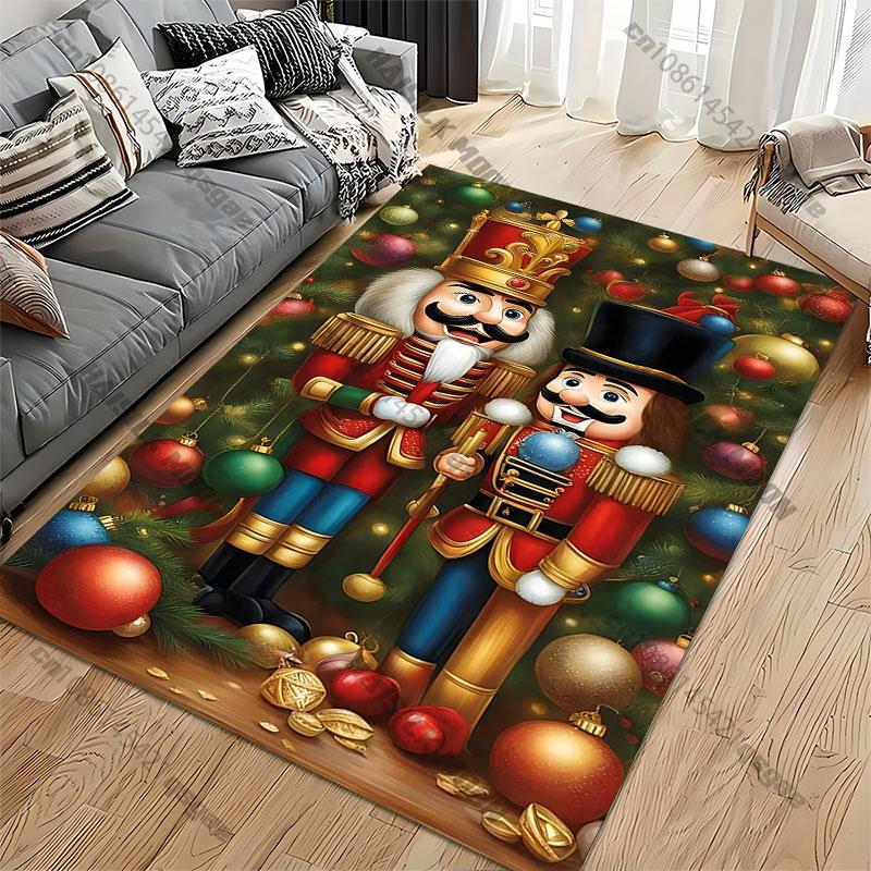 Festive nutcracker holiday decorations carpet Yoga living room room decor children's crawling mat doormat area rug