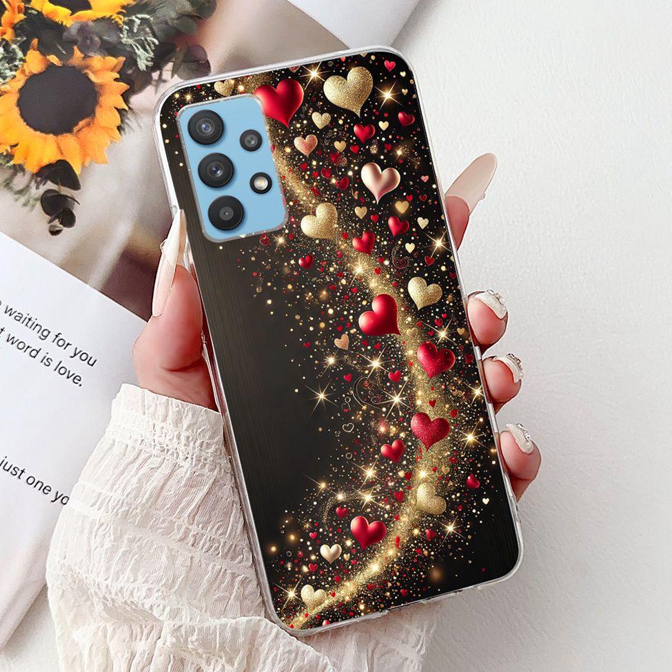 For Samsung A32 5G Case SM-A326B Clear Cute Cat Fashion Funny Painted Back Cover For Samsung Galaxy M32 5G Phone Case SM- M326B
