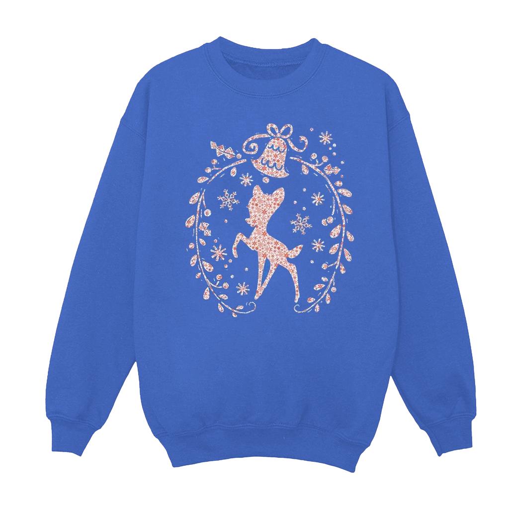 Disney Womens/Ladies Bambi Christmas Wreath Sweatshirt