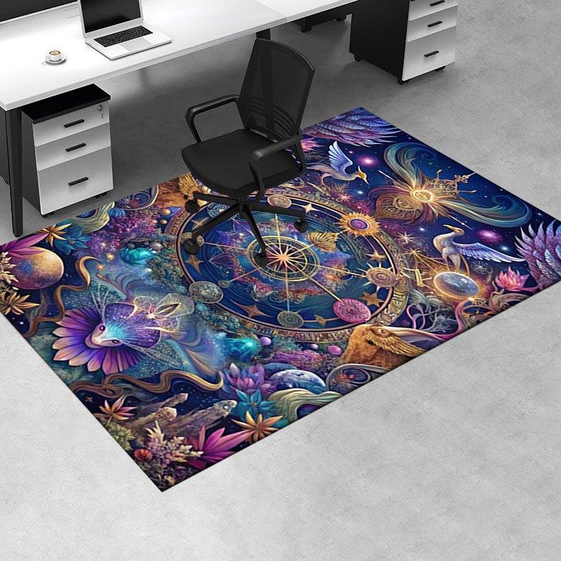 "Enchanted Celestial Mandala Wall Art Print"Office Mat Home Decor Office Desk Chair Carpet for office ph35