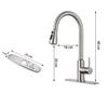 304 Stainless Steel Pull-out with One-button Water Stop 360 Rotating Telescopic Faucet, Hot and Cold Water Mixing, Brushed Type