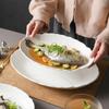2025 Luxury Ceramic Fish Plate: Stylish, High-End Tableware for Steamed Fish & Vegetables