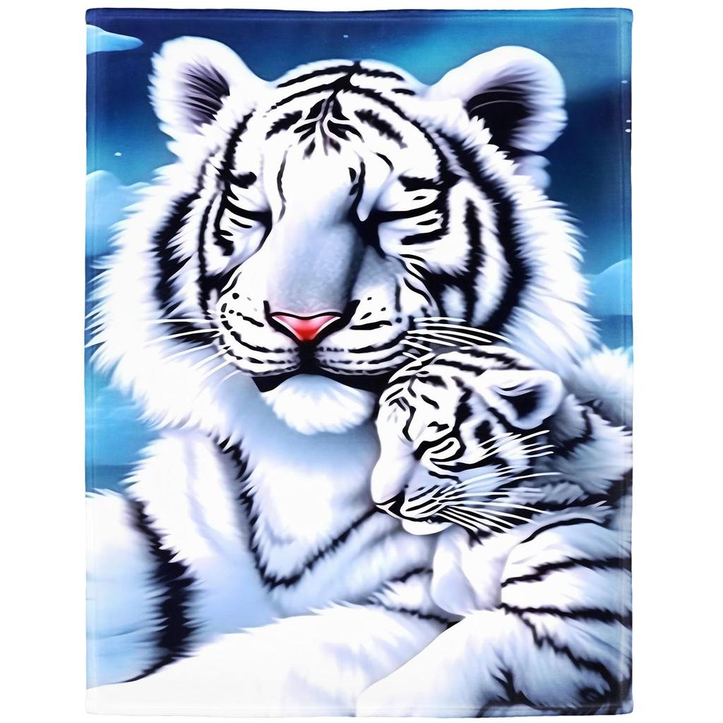 Tiger Blanket Wild Animal Flannel Throw Blanket Soft Comfy Lightweight Cozy Plush Fuzzy Warm Blanket for Home Couch Bed Sofa