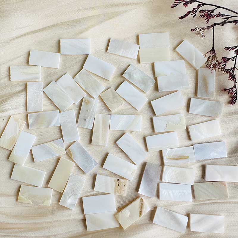 50pc Rectangle Mother of Pearl Mosaic Tiles Natural Shell Square Mosaic Pieces for Home Decoration Crafts Materials Hobbies 97
