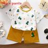Kids Cartoon Cotton Short Sleeve Sets With Breathable Fabric For Summer Playwear