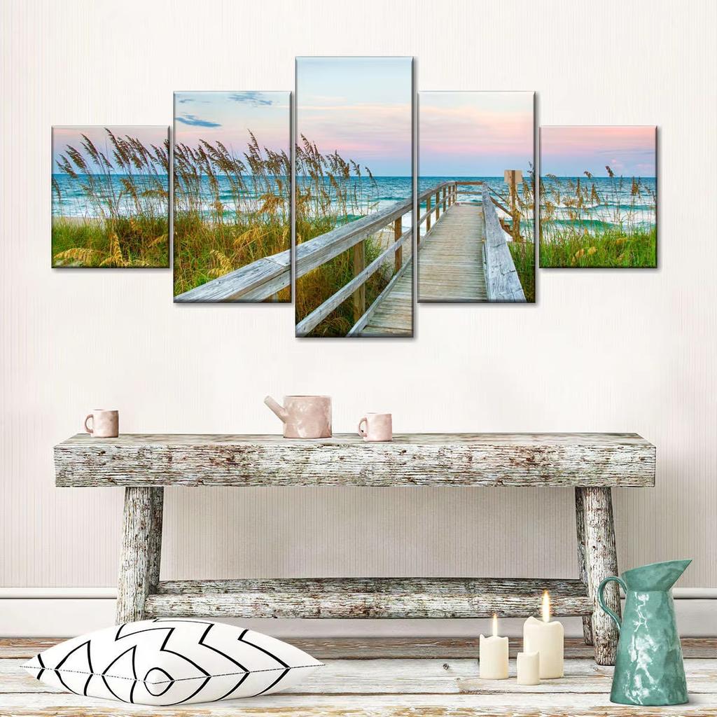 5pcs Landscape Canvas Painting Modern Wall Art Printed Picture Home Decor Mountain Sunset Wall Art for Living Room Decor Unframe