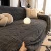 Asciugamano per divano in peluche di lusso di colore solido Copridivano antiscivolo in velluto spesso caldo invernale Copridivano antiscivolo componibile a forma di L per soggiorno