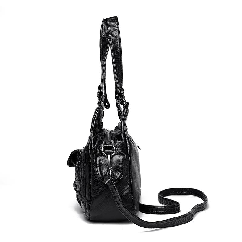 Ny Mode Casual Tote Väska Damhandväskor Mjukt Läder Axelväskor Vintage Stor Kapacitet Crossbody Väska Handväska För Damer