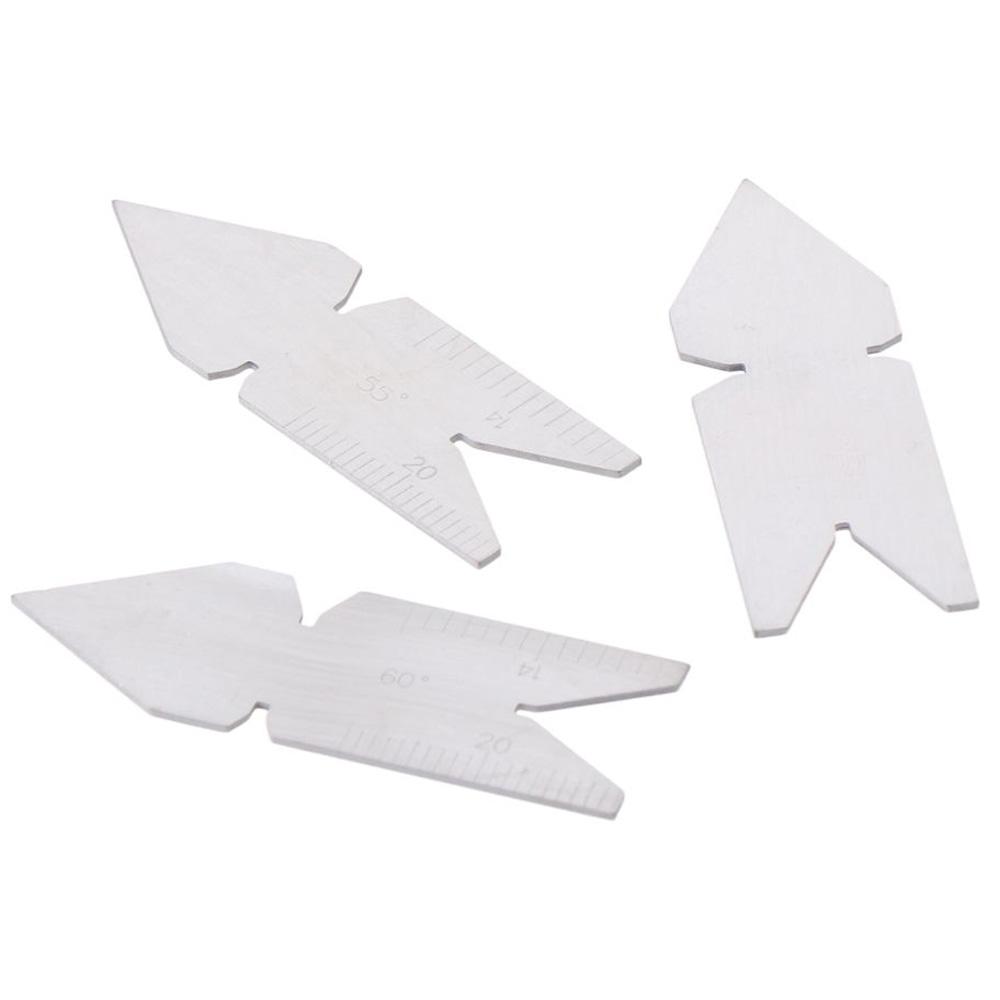 3pcs/ set Silver Screw Thread Measuring Tool 55°& 60° Lathe Cutting Tool  For Quick Comparison