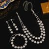 Fashion Shining Jewelry Set Inlay Rhinestone Clavicle Chain Elegant Bracelet  Wedding Engagement