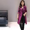 New Spring Korean Version Solid Color Thin Double-breasted Medium and Long Women's Trench Coat