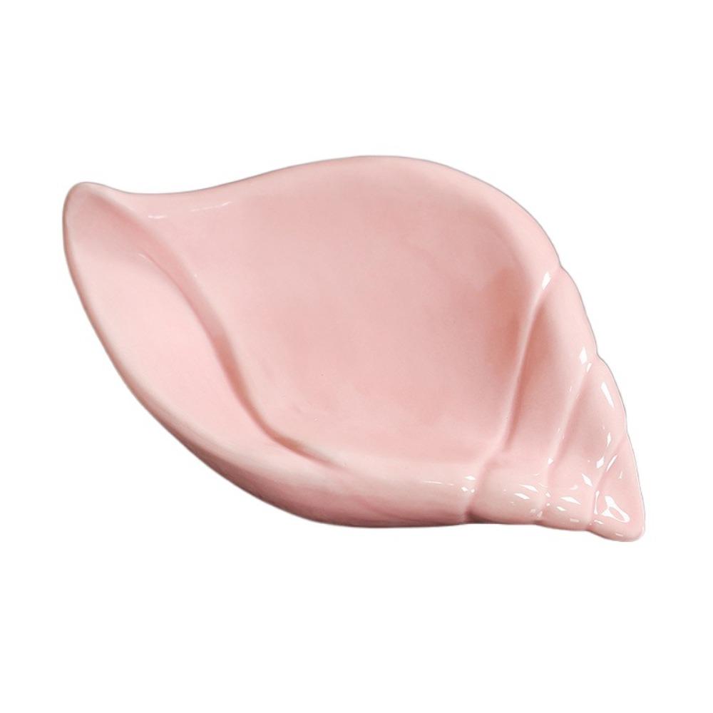 Self Draining Shell Conch Soap Box Ceramic Soap Drying Rack Practical Drain Rack Shower