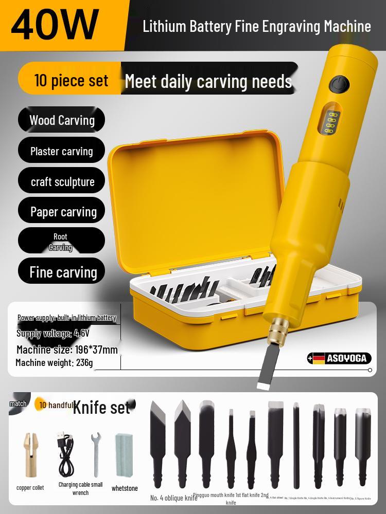 Lithium Battery Electric Engraving Knife Set: Handheld Woodworking Chisels for Carpenter & Bonsai Root Carving