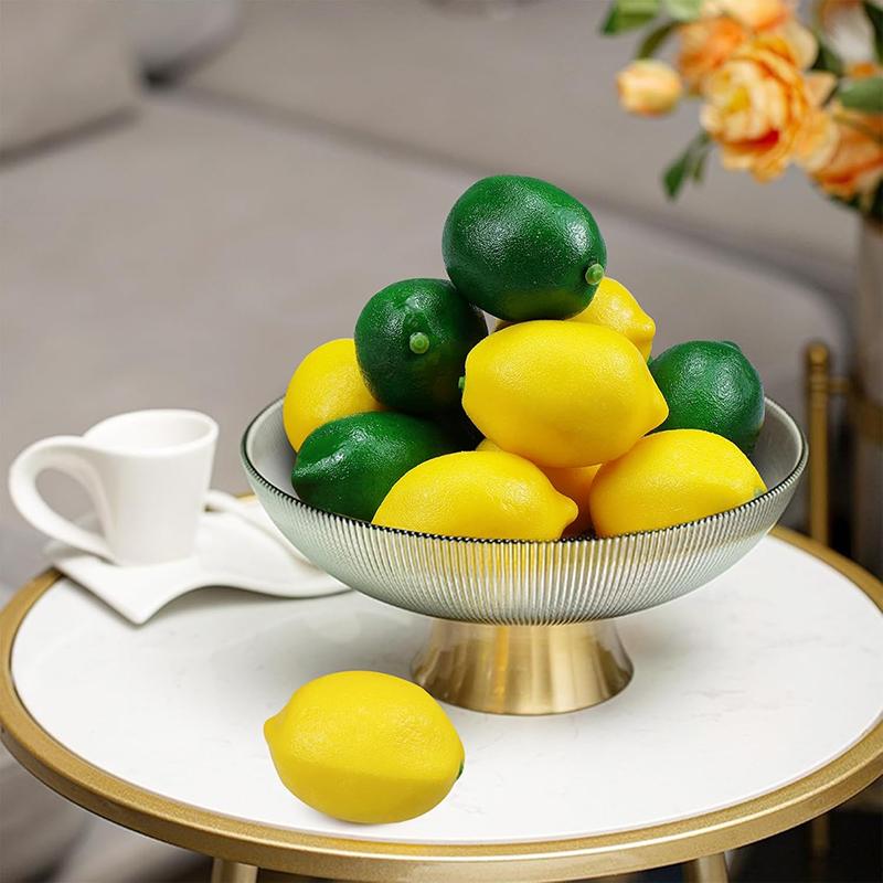 WTEMPO Double Colour Durable Fake Lemons Ornaments Artificial Lemons Fake Fruits Decorations for Kichen Party Chirstmas Decor Photography Props