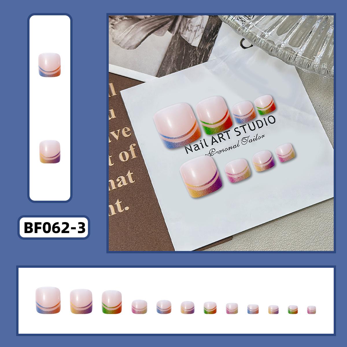 

Gradient Candy Color Toenail Pieces - Sweet Short Wearable Manicure Nails