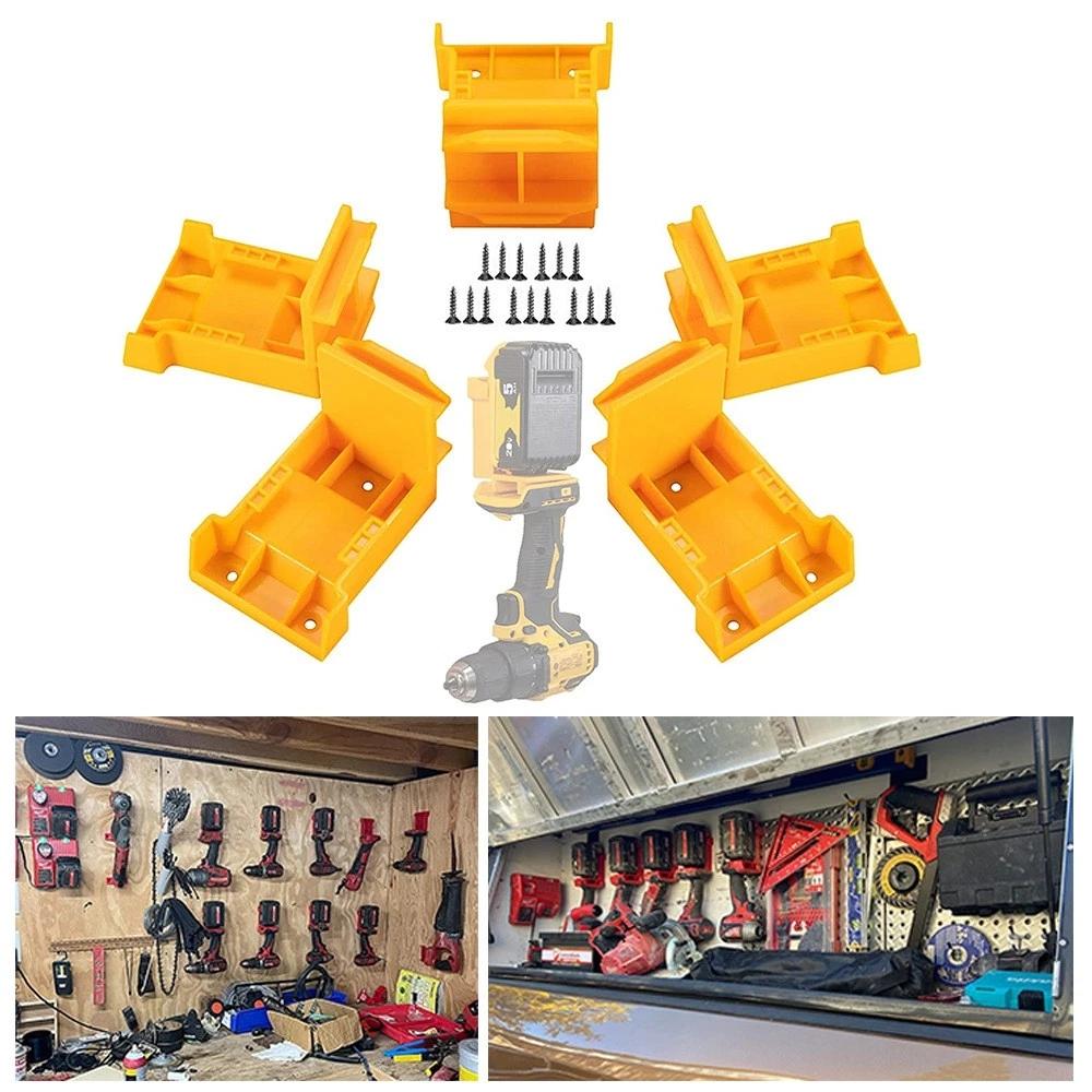 1-in-1 Tool Hanger & Dock - Wall-Mounted Battery Holder for Dewalt 18V 11V & for Milwaukee 18V Batteries