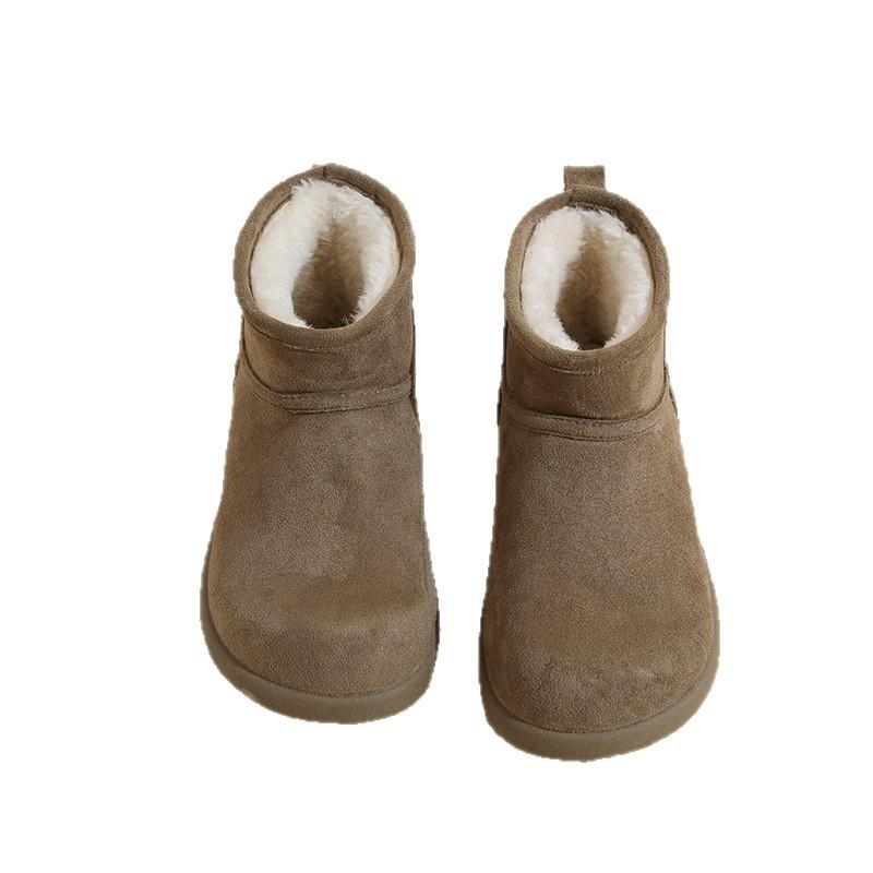 Birkenstock short boots women's 2025 new winter women's shoes fleece thickened snow boots women's shoes retro non-slip bread cotton shoes