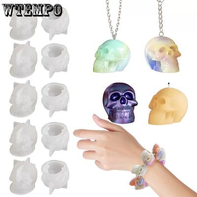 Halloween Mini Skull Design Candle Silicone Molds Epoxy Resin DIY Small Skull Pendant & Keychain Making Molds Creative Handcrafts Molds