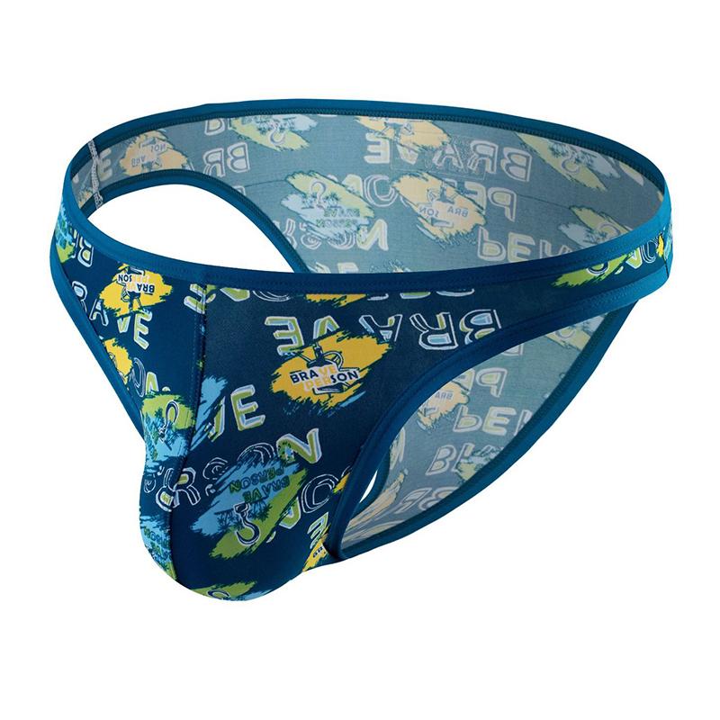 Men's Sexy Low-Rise Briefs Stylish Printed Comfort Underwear Breathable Body-Hugging Briefs