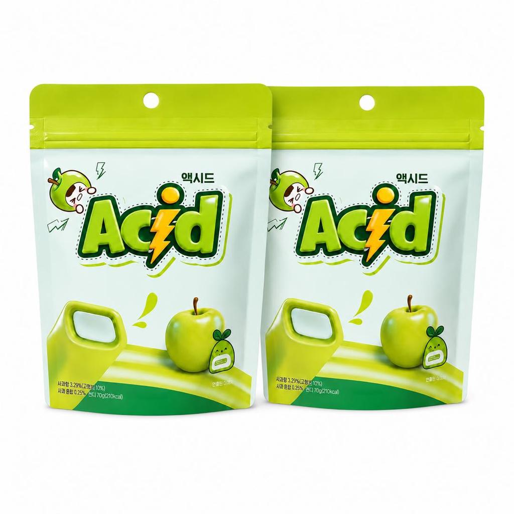 YEM Apfel-Geschmack Würfel gefüllte Gummibonbons 70g