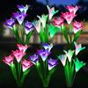 Multi-Color Changing Outdoor Solar Garden Light Realistic Solar Flowers Lantern  Patio Decor