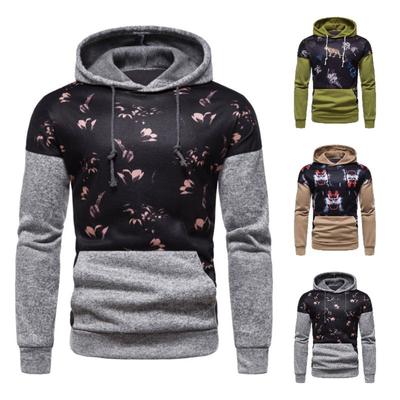 Men Gradient Color Pullover Long Sleeve Hooded Sweatshirt Tops Blouse
