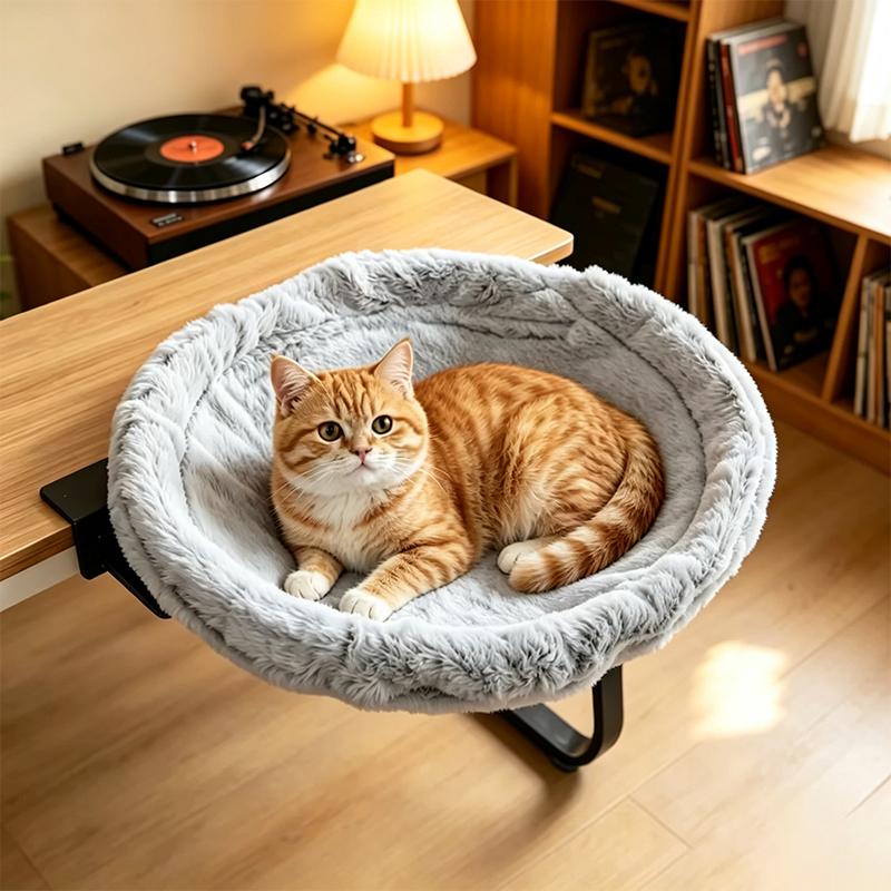 Adjustable Cat Hammock Desk Bed with