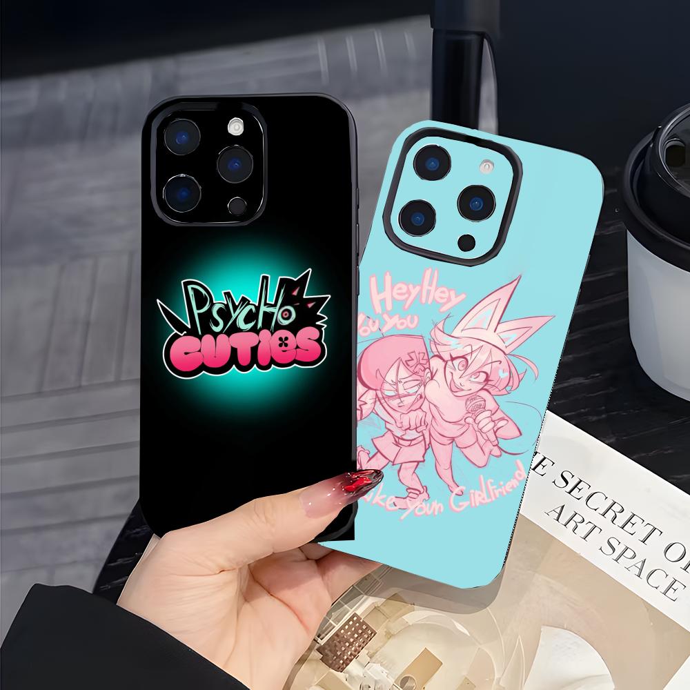 Fantasy Anime P-Psychocuties Mimi Phone Case Black Matte Thin Phone Case For iPhone17 16 15 14 13 ProMax