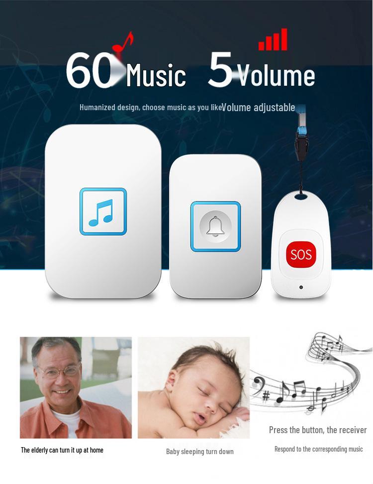 Senior Assistance Wireless Remote Doorbell & Emergency Call Device