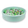 Dry Pool 130x30cm Mint with 600 Balls: Light Green, White, Transparent, Pearl, Beige, Gray