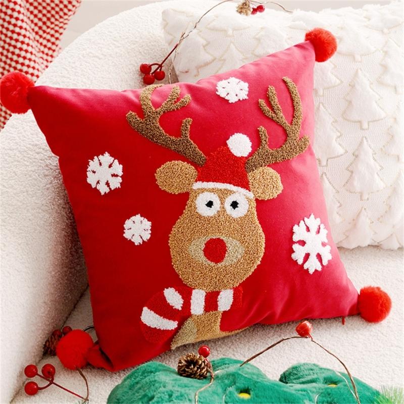 Removable Cushion Cover for Sofa Office Chair Christmas Pillow Sleeve Decorative and Functional Pillowcase for Home Use