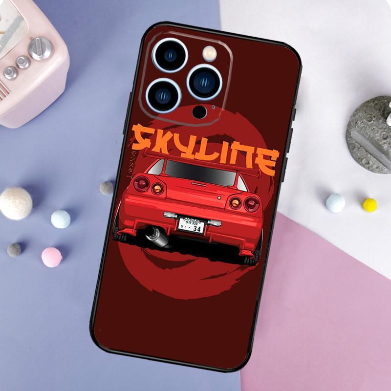 Apple Iphone15 Pro Mobile Phone Case Jdm Skyline Car Mobile Phone Case Is Painted And Anti-Drop Huawei Anti-Drop.