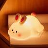 Roztomilé kreslené LED noční světýlka Králík silikonová lampa USB dobíjecí časování noční lampička na spaní na pokoj pro děti dárek