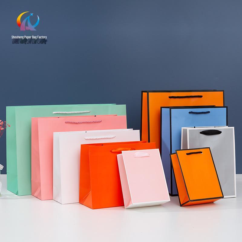 Shouheng Thickened Cowhide Gift Tote: White Card Paper Bag for Clothing & Souvenirs