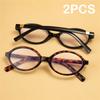 2PCS Trendy Small Oval Reading Glasses Men Women Ultralight Far Sight Eyeglasses Unisex Fashion Presbyopia Prescriptions